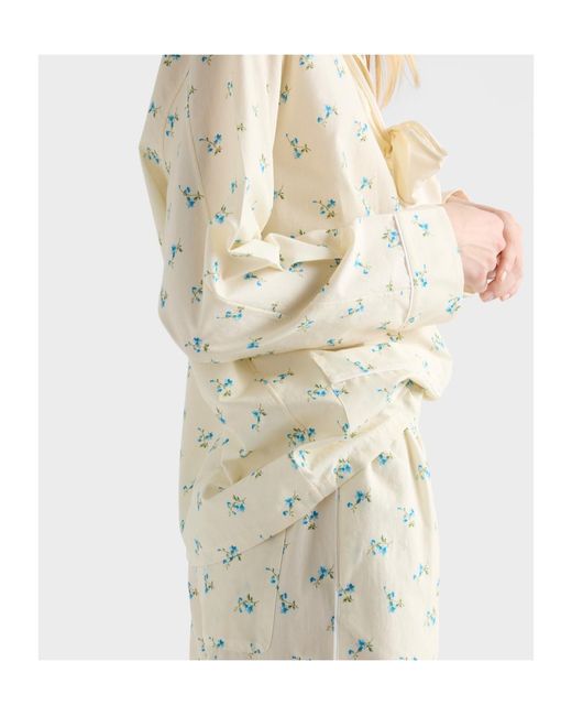 Prada Natural Bouquet Print Old Canvas Shirt
