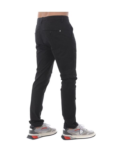 Dondup Gray Plain Tapered Leg Chinos for men