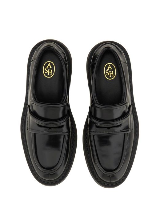 Ash Black Round-Toe Loafers