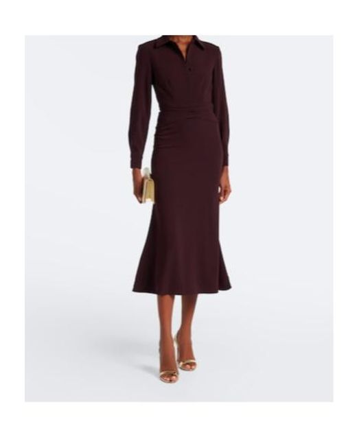 Roland Mouret Purple Draped Crêpe Midi Dress