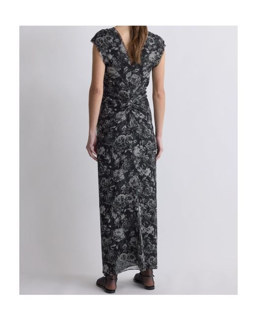 TOVE Black Luana Dress Rose Print