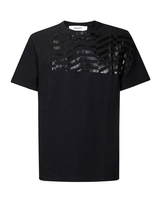 Golden Goose Deluxe Brand Black Graphic Printed Crewneck T-Shirt for men