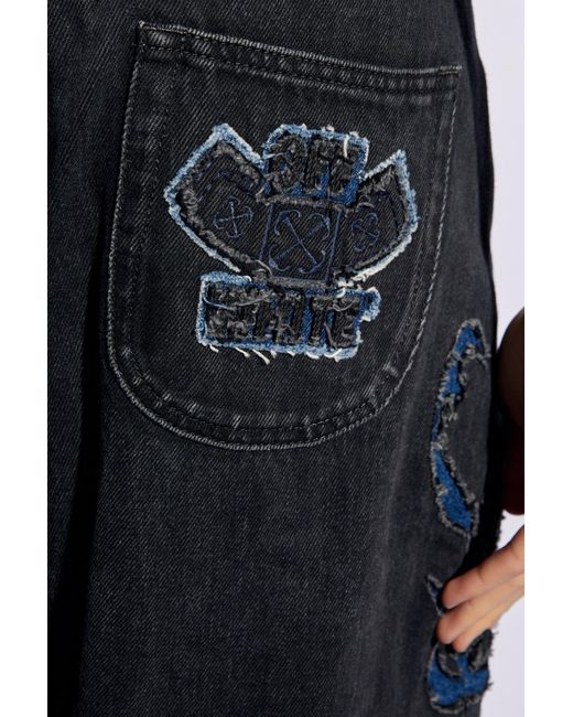 Off-White c/o Virgil Abloh Blue Natlover Distressed Mid-Rise Jeans for men