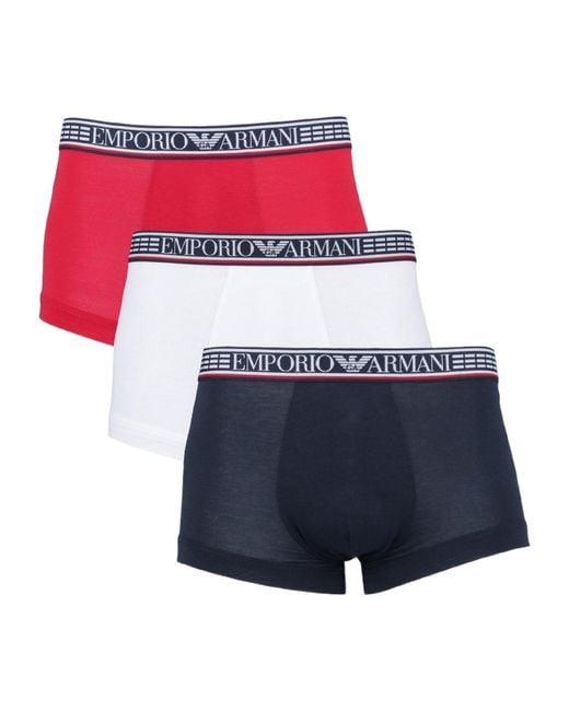 Emporio Armani Blue Logo Underwear 3-Piece Pack for men