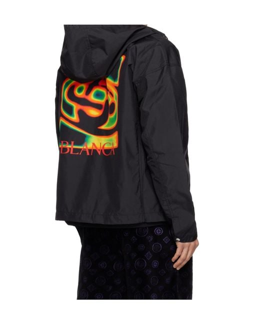 Casablanca Black Heat Map Ripstop Hooded Jacket for men