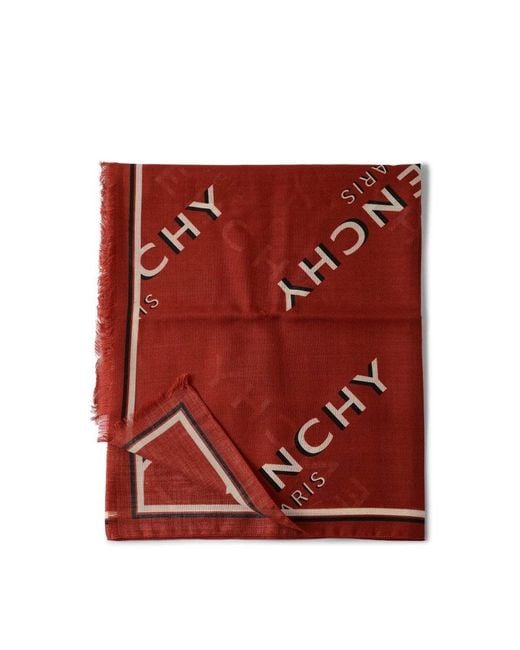 Givenchy Red Logo Scarf for men