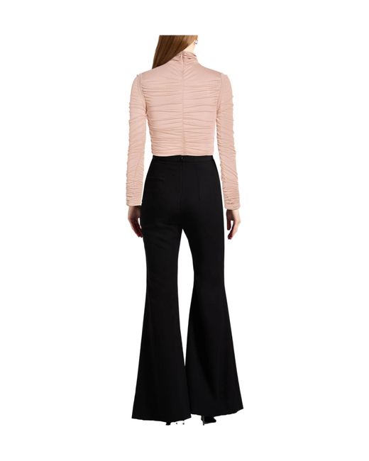 Dolce & Gabbana Pink Turtleneck Long-Sleeve Cropped T-Shirt