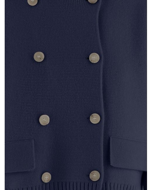 arch4 Blue Double-Breasted Knitted Jacket