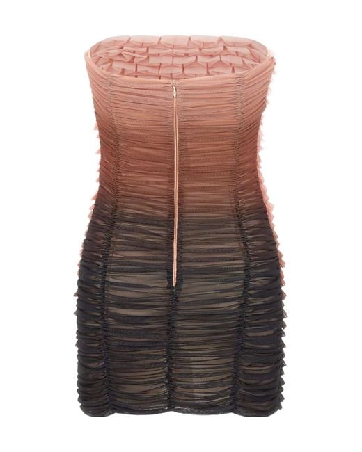 Elisabetta Franchi Red Degrade Ruffled Mini Dress