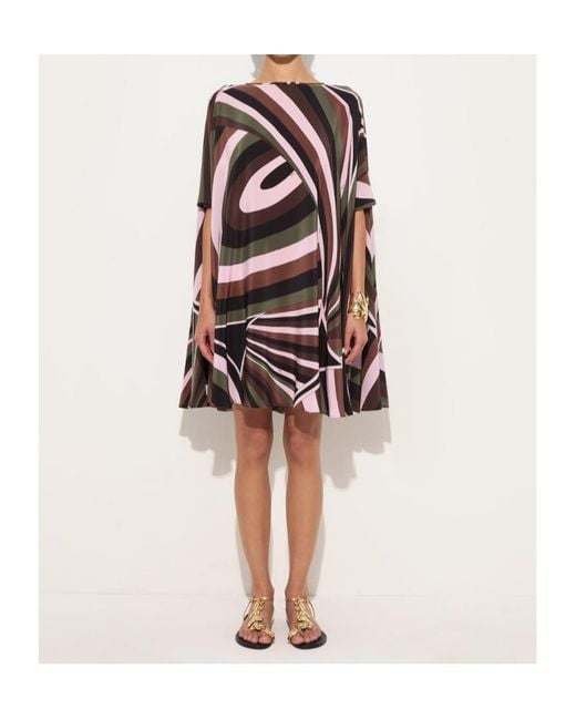 Emilio Pucci Black Iride Print Crepe De Chine Kaftan