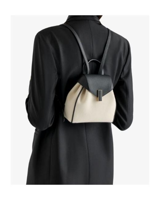 Valextra Black Iside Textured Canvas Backpack Mini