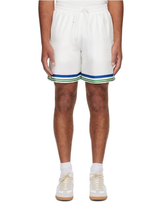 Casablanca White Tennis Club Icon Twill Shorts for men