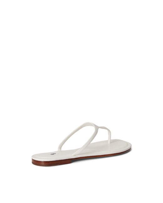 Polo Ralph Lauren White Solid Color Flip Flops