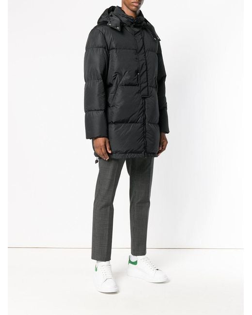 MSGM Black Logo Printed Down Jacket for men