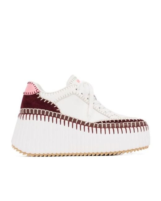 Chloé Pink Chloé Nama Platform Sneakers