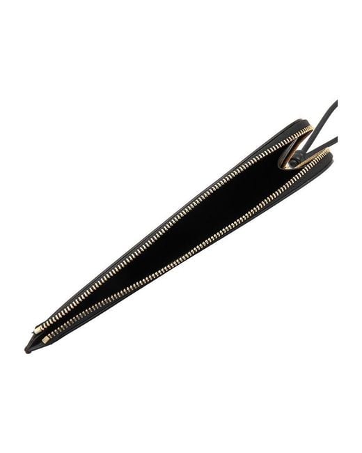 Jil Sander Black Leather Envelope Pouch