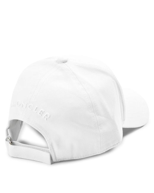 Moncler White Simple Baseball Cap for men