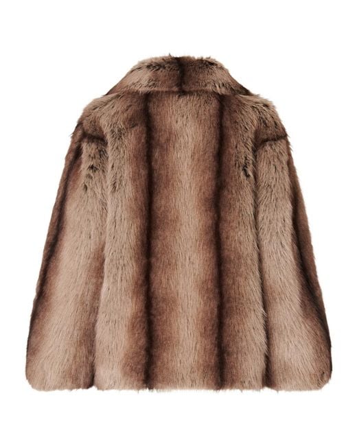 Pinko Brown Fur-Look Caban