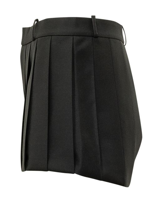 Coperni Black Pleated Mini Shorts