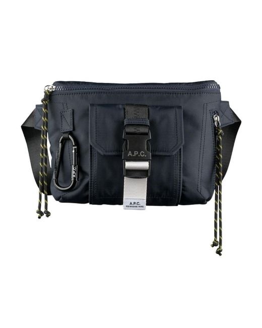 A.P.C. Blue Logo Patch Buckled Belt Bag for men