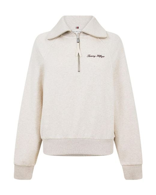 Tommy Hilfiger White Halfzip Sweatshirt