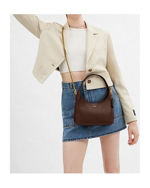COACH Brown Brooklyn 23 Chained Shoulder Bag