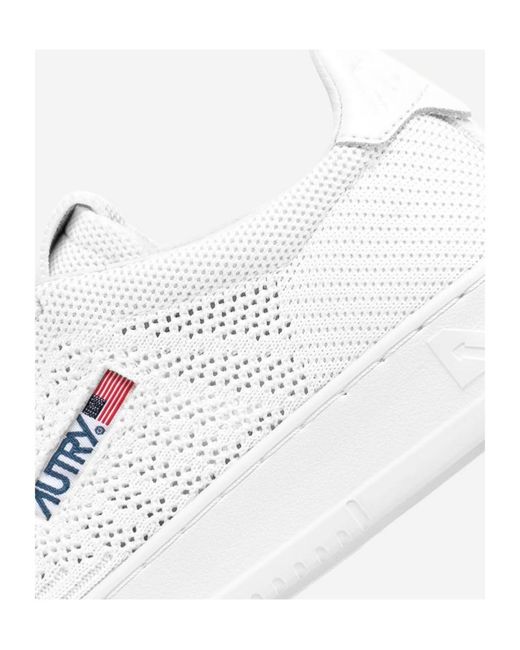 Autry White Medalist Easeknit Low Sneakers for men