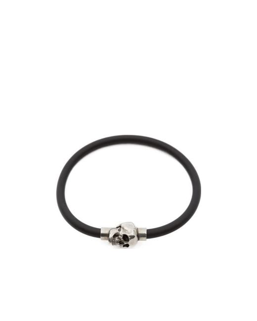 McQueen Metallic Skull Pendant Bracelet for men