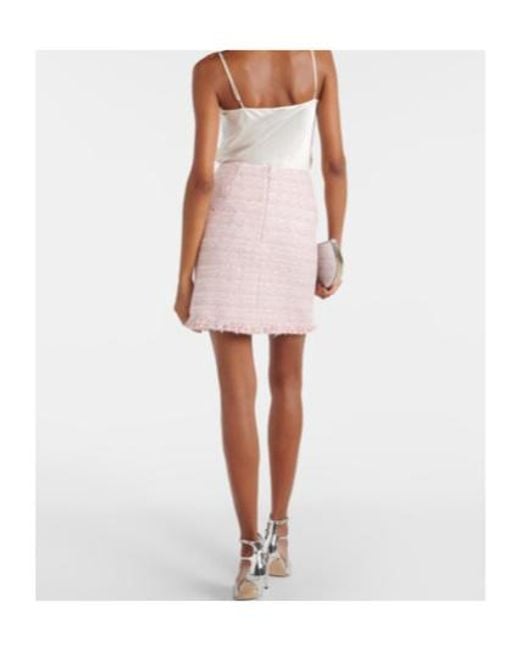 Giambattista Valli Pink High-Rise Tweed Miniskirt