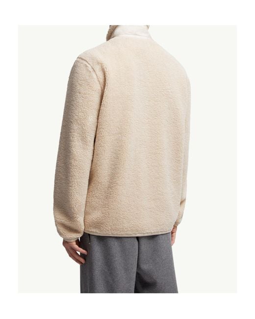 Moncler Natural Teddy Zip-Up Sweatshirt for men