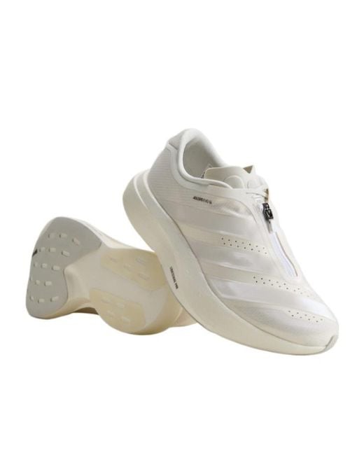 Adidas White Adizero Evo Sl Zip-Up Sneakers