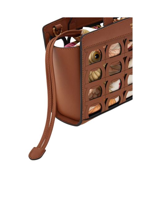 Ferragamo Brown Mini Tote Bag
