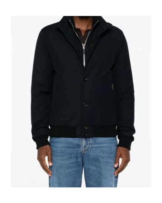 Moorer Blue High-Collar Jacket for men