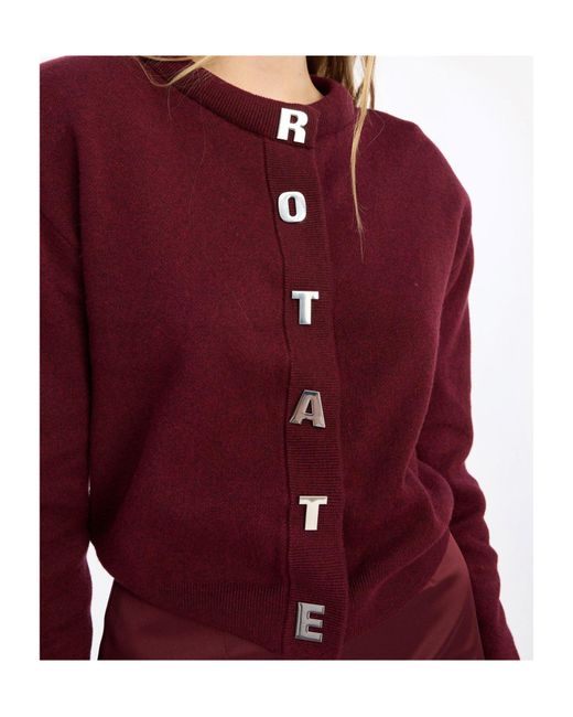 ROTATE BIRGER CHRISTENSEN Red Magtu Long-Sleeved Knit Cardigan