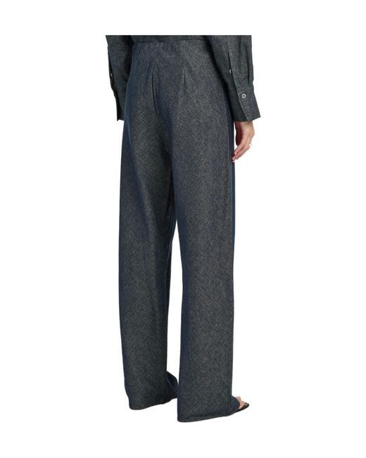 Vince Blue Colette Wide-Leg Chambray Trousers