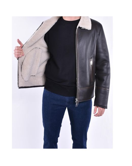 Dondup Blue Regular Shearling Jacket for men