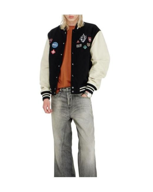DIESEL Black L-Arry-Patch Leather Jacket for men