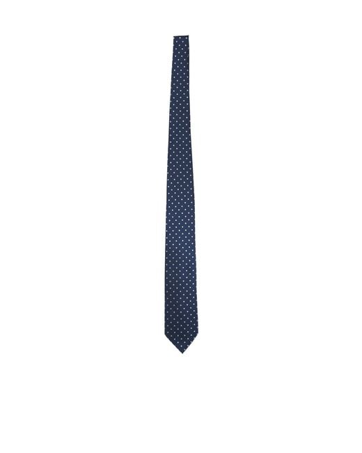 Tom Ford Blue Polka Dot Pointed Tip Tie for men