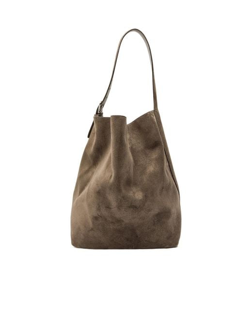 Totême Brown Suede Tote Bag