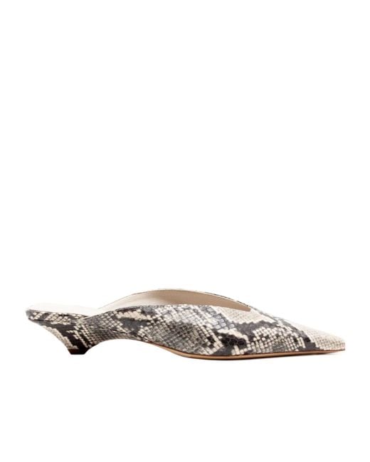 Vic Matié White Pointed Kitten Heel Mules