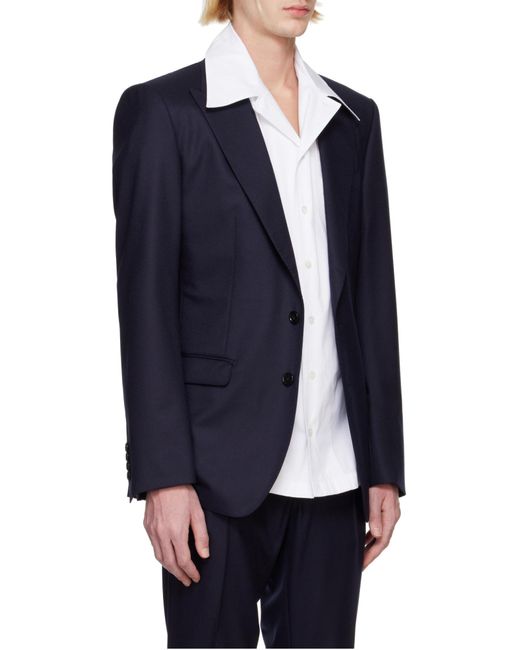 Dolce & Gabbana Blue Single-Breasted Long-Sleeved Jacket for men