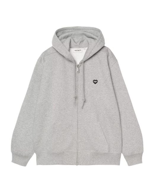 Carhartt Gray Hooded Small Heart Patch Jacket