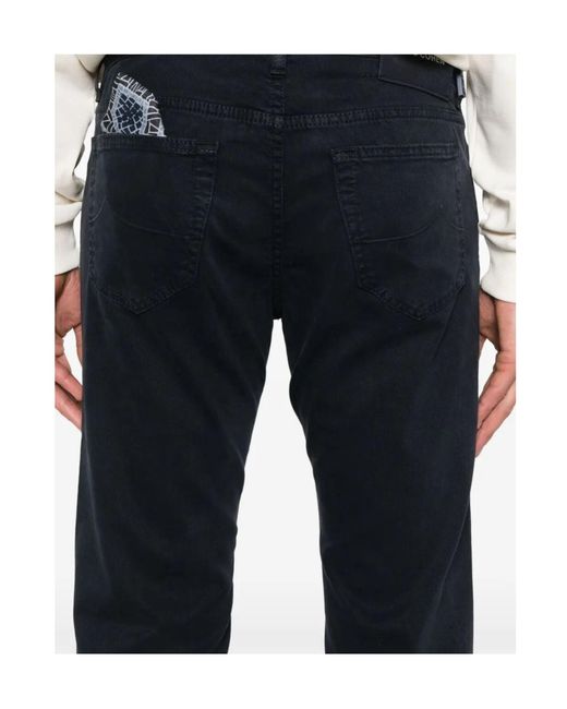 Jacob Cohen Black Logo Patch Pocket-Detail Trousers for men