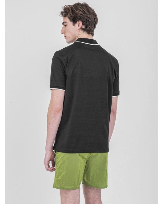 Paul & Shark Green Logo Short-Sleeved Polo Shirt for men