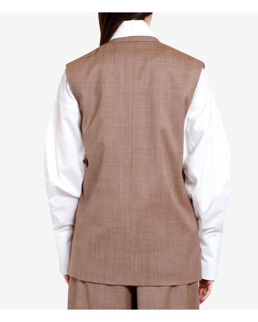 Philosophy Di Lorenzo Serafini Brown V-Neck Vest
