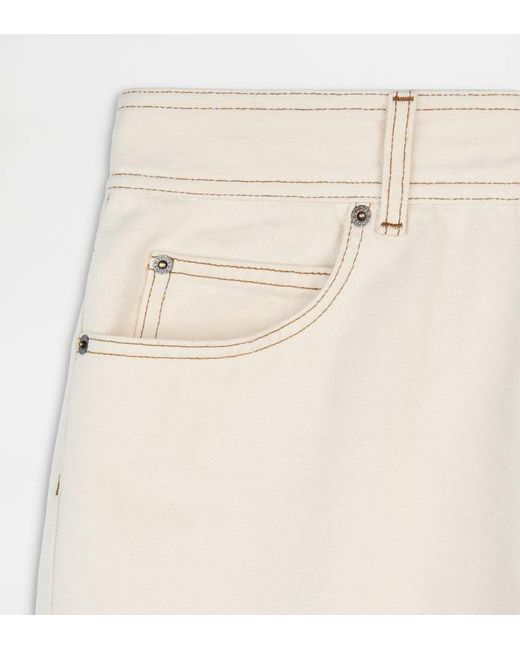 Tod's White Logo Patch Straight Leg Jeans for men