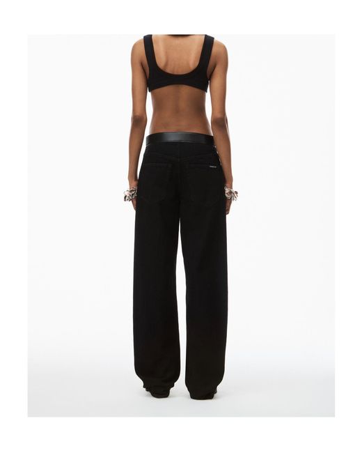 Alexander Wang Black Belted Wide-Leg Jeans