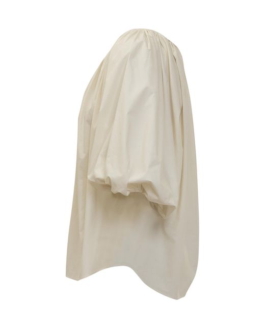 Philosophy Di Lorenzo Serafini White Balloon Sleeve Blouse