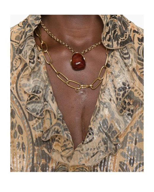 Etro Natural Paisley Leopard-Print Maxi Dress