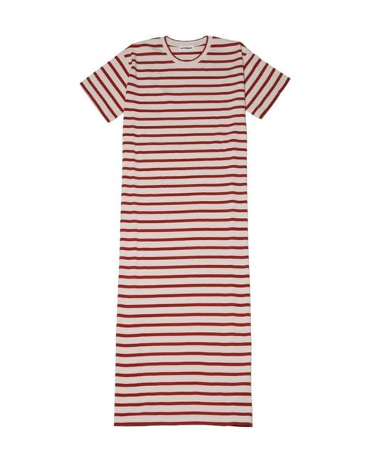 Jil Sander Red Striped Maxi Dress